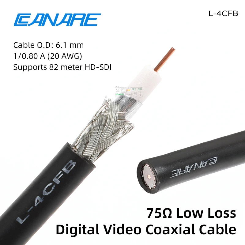 Canare 75Ω BNC Low Loss Coaxial Cables HD Video Signals Wires Serial Digital Video HDTV Stan Digital Video Signal Transmit Cable