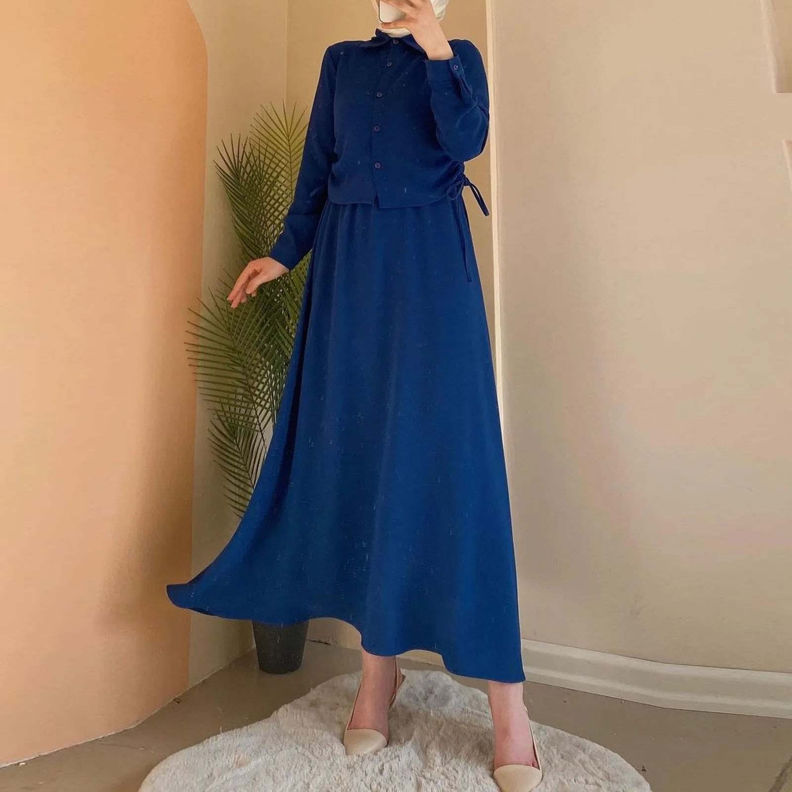 

New Modest Dress For Muslim Women Summer 2024 New Chiffon Abayas Pleated Dresses Turkey Pullover Fashion Loose Islam Clothing