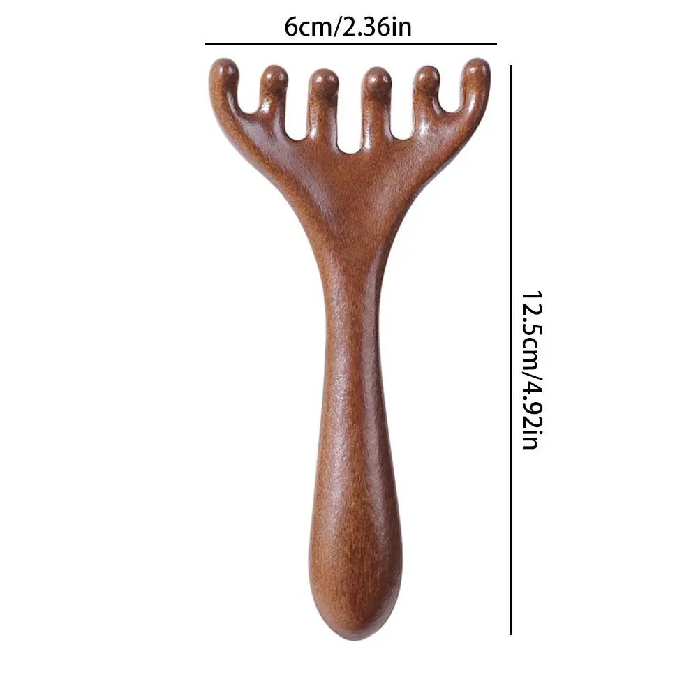 Six-Claw Head Meridian Massage Comb Wide Tooth Anti-static Long Handle Comb Handheld Massage Gua Sha Tools