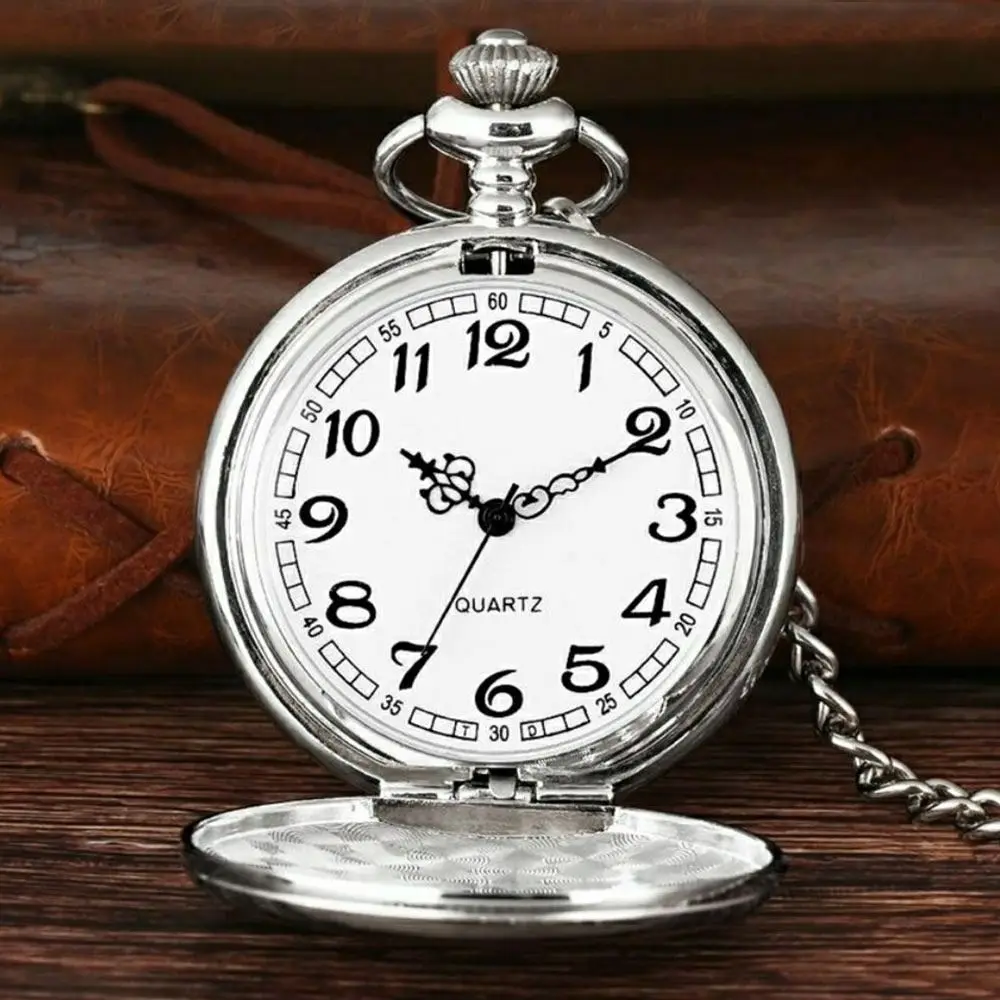 New Bronze Quartz Watches Steampunk Vintage Pocket Watch with Necklace Chain Roman Dial Retro Watch Women