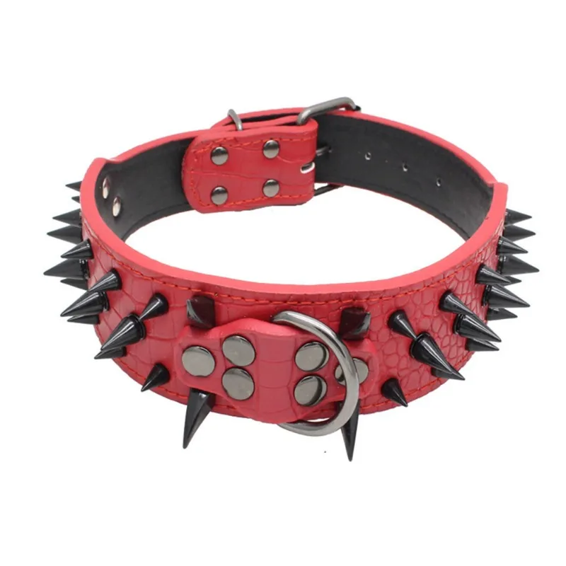 Dog Cat Collar Spiked Studded Pet Necklace for Small Medium Dogs Bulldog Adjustable Anti-Bite Collar Pet Supplies Accessories