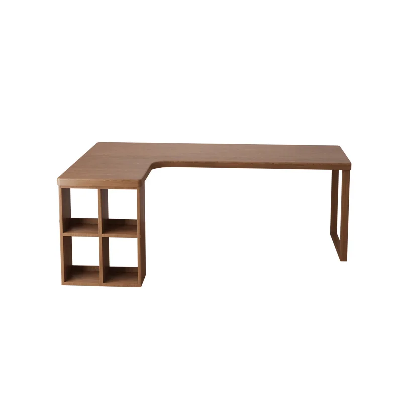 

7-образный домашний компьютерный стол из массива дерева, комбинированный угловой l-образный книжный шкаф с книжной полкой, для держателя ноутбука в спальне