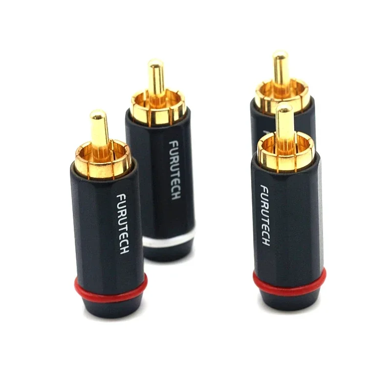 4 Stücke 24 Karat vergoldet Furutech RCA Stecker Einzelkristall Kupfer Löten HiFi Audio Adapter Stecker