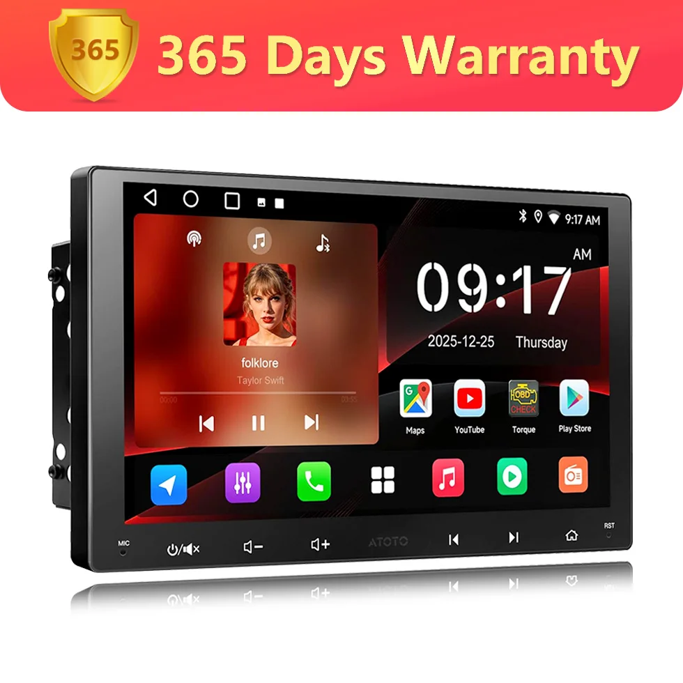 Image of 9 Zoll Android Doppel-DIN-Radio mit CarPlay und Android Auto Wireless, Touchscreen-Autoradio mit Kamera, WLAN, Bluetooth, GPS-Navigation, DSP&EQ, ChatGPT-AI-Haupteinheit A5L Atotozone