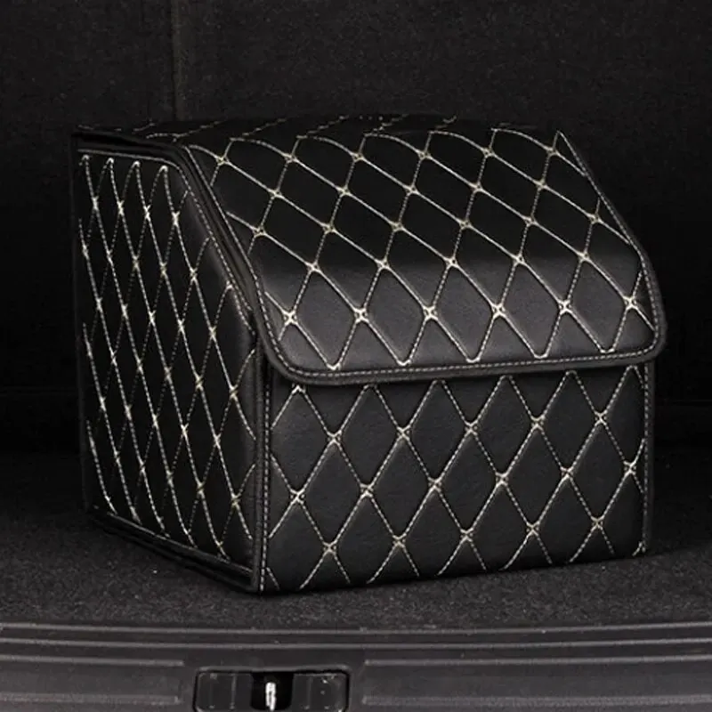 30cm Car PU Leather Trunk Storage Box, Portable Foldable Storage, C Multi-purpose Storage, CaTrunk Bag, Car Storage Box