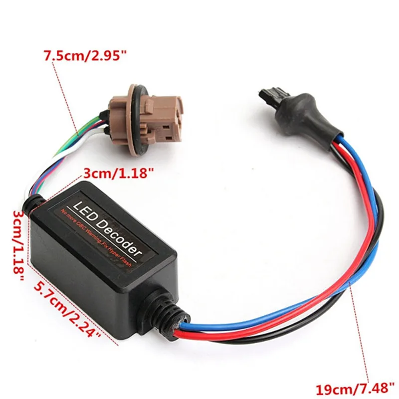 2PCS  T20 7443 LED Light Decoder Canbus Warning Error Canceler Load Resistor(6.5)