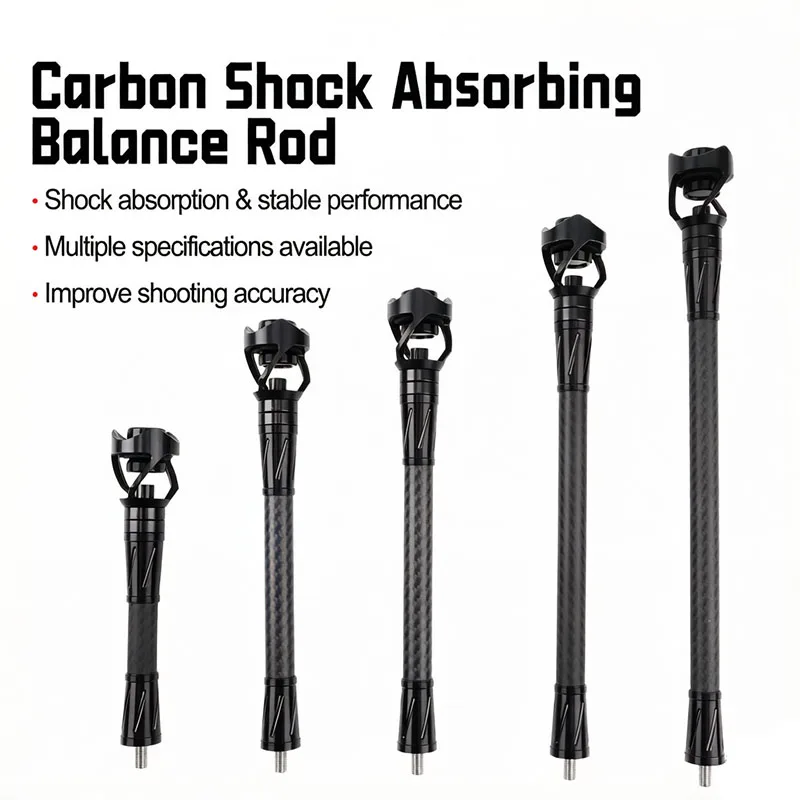 

Archery Bow Stabilizer 6/8/10/12/15inch Carbon Balance Bar Absorber with Weights Vibrations Damping Hunting Shooting Accessories