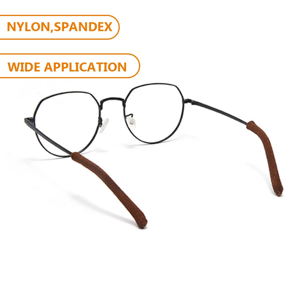 Eyeglass Temple Tip Sleeve Anti-slip Retainer Glasses Eyeglasses Tips Ear Cushions Coffee Spandex