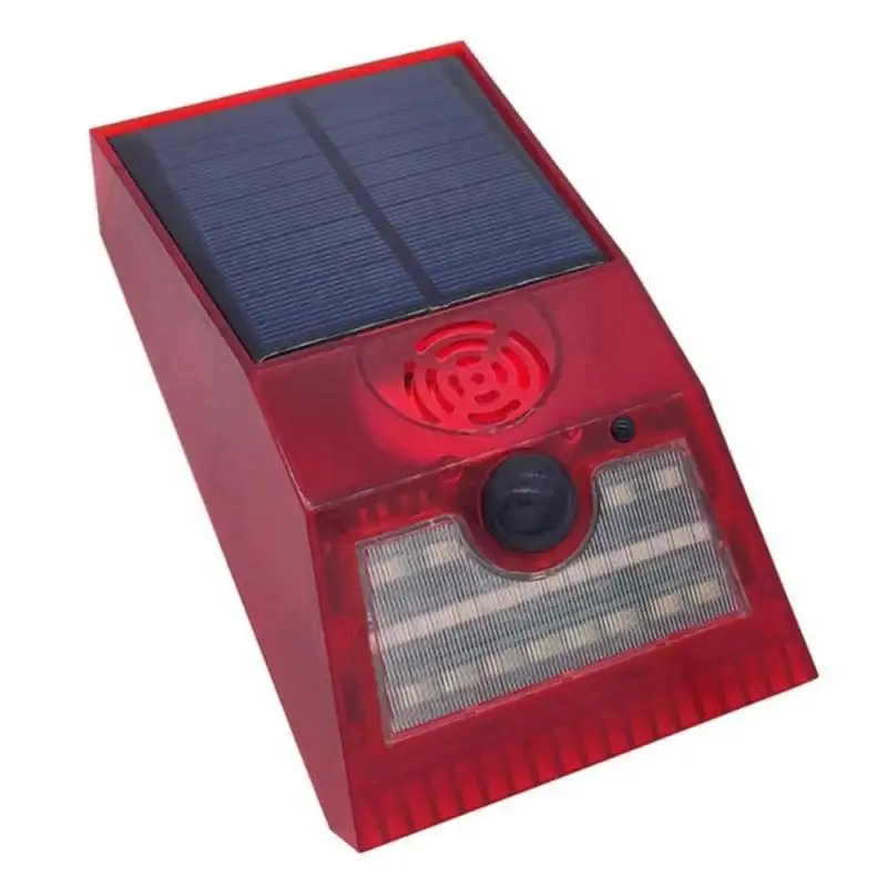 Detector de Sensor de movimiento Solar 2 en 1, luz de alarma, sirena de Control remoto, resistente al agua, lámpara de sirena de 129dB para el hogar, patio al aire libre, granja