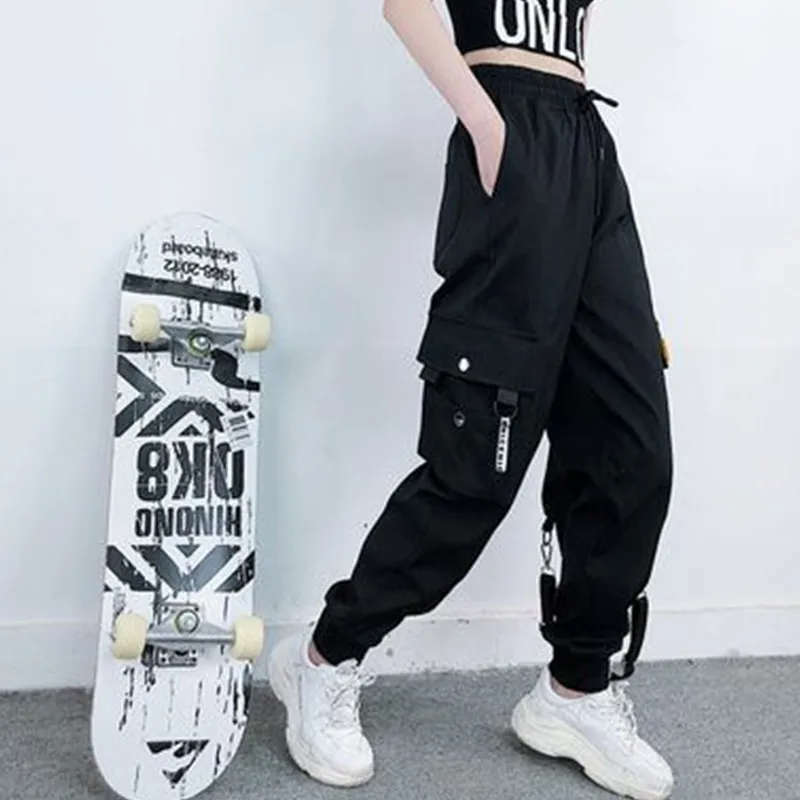 Heiße große Taschen Cargo hosen Frauen hohe Taille lose Streetwear Hosen Baggy taktische Hose Hip Hop hochwertige Jogger Hosen