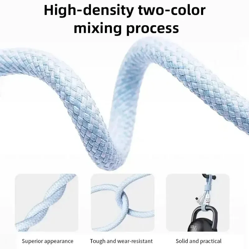 6A 3 In 1 USB Type C Cable 66W Super Fast Charging Cables for Huawei Xiaomi Samsung OPPO Lightning Data Cord for iPhone 1.2/2/3M image 3