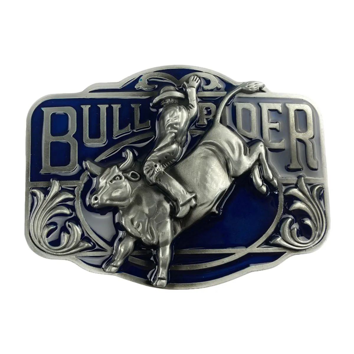 Retro Bull Rider Design Men's Belt Buckle Western Cowboys