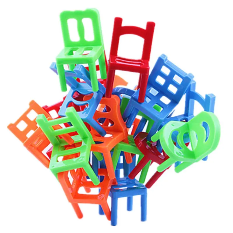 18Pcs/set Mini Stacking Chairs Game Block Balance Toy Parent Child Funny Interactive Game Kid Educational equipment