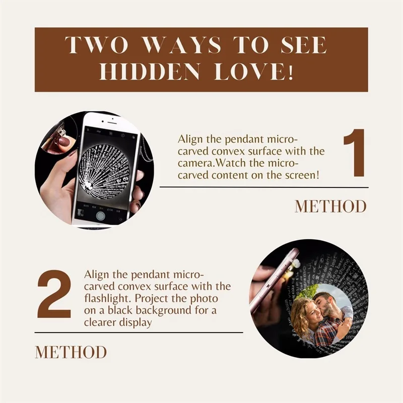 Personalisierte Foto-Projektions-Halskette mit Bild im Inneren Ich Liebe Dich Halskette in 100 Sprachen Personalisierter Herzanhänger Geschenk – Detail 7