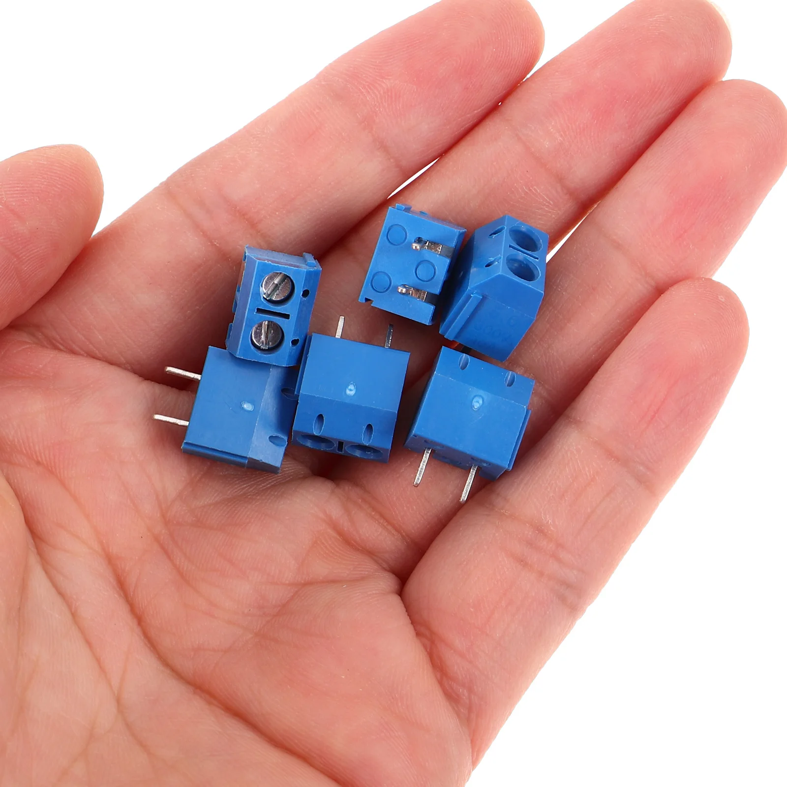

100pcs Screw Terminal Blocks 5.08mm Blue Straight Pin Electrical Connectors 2P PCB Wire Terminals Insulating Devices High
