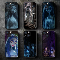 Disney Corpse Bride Apple iPhone Case For 16 15 14 13 12 11 Mini XS XR X Pro Max Plus Black Soft Cover
