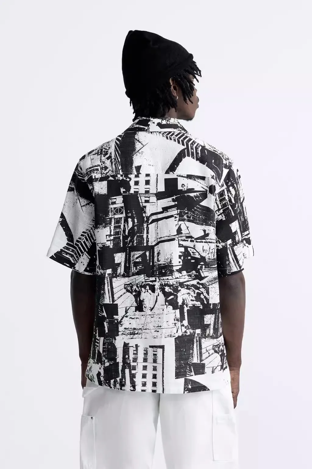 Estate 2024 uomo vestibilità ampia stampato casual ort Sve irt Haome Trendy 0399248 800 motivo geometrico gioventù Faion