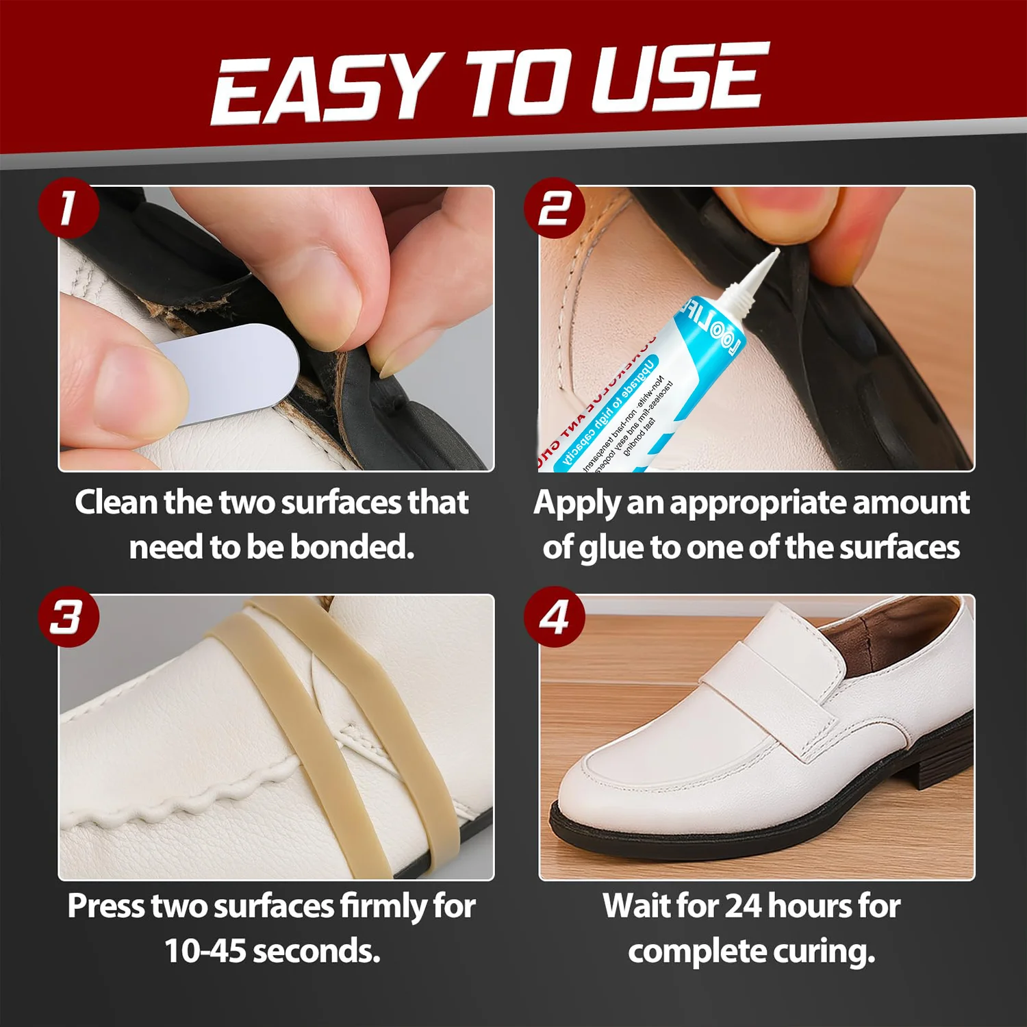 60ML Shoe Glue for Sole Repair Clear Flexible Strong  Adhesive Waterproof For Boots Leather Rubber Sole Fixing Home Outdoor Tool view 5