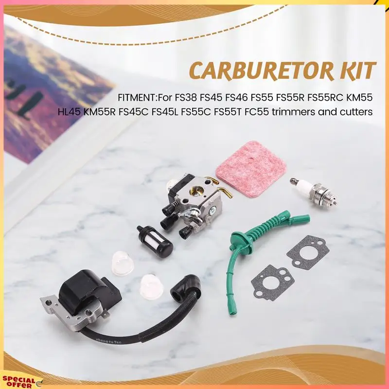 

ABFI Carburetor Ignition Coil For STIHL Fs55 Fs38 Fs55r Km55 Fs45 Fs46 Trimmer Kit Lawn Mower Carburetor