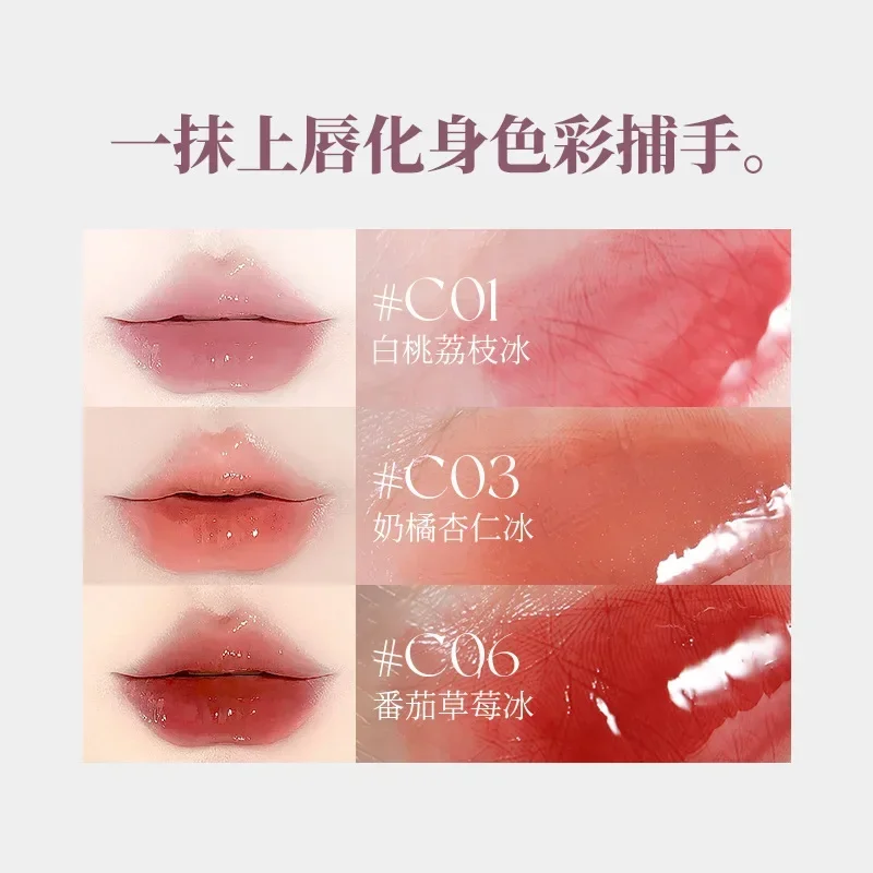 VEECCI Water Lip Gloss แก้วใส Lip Oil Moisturizing Liquid ลิปสติก Long Lasting Rare Beauty Jelly Lip Makeup