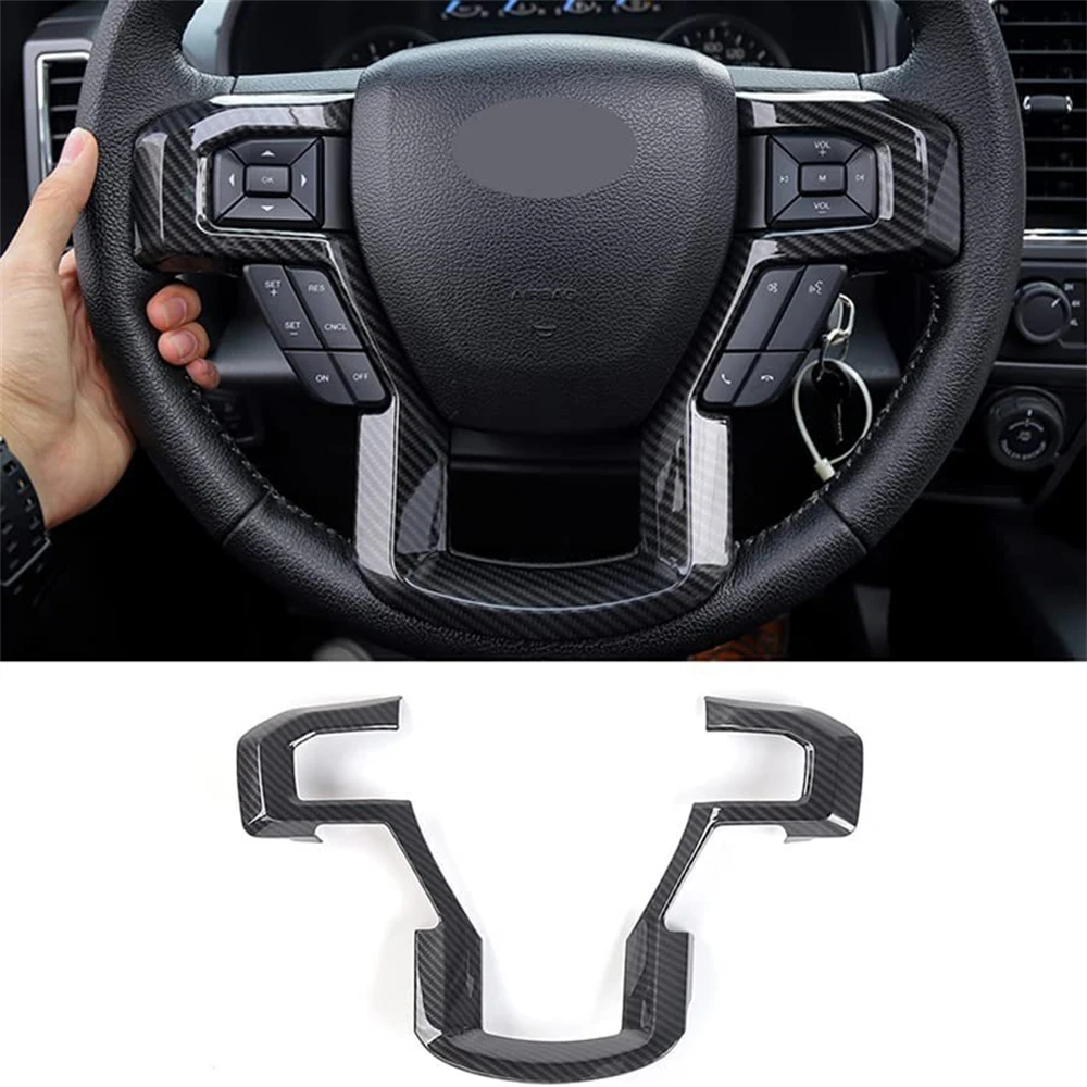 

ABS Carbon Fiber Steering Wheel Cover Trim for Ford F150 2015 - 2020 for F250 F350 2017-2022 for Ford Expedition 2018-2021