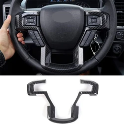 ABS Carbon Fiber Steering Wheel Cover Trim for Ford F150 2015 - 2020 for F250 F350 2017-2022 for Ford Expedition 2018-2021