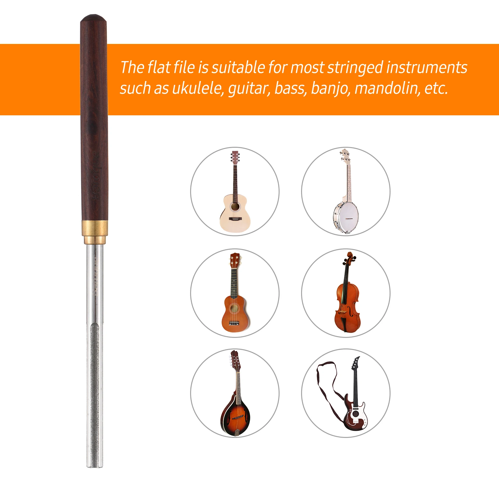 Guitar Fret Crowning File Diamond Grit Guitar Fret Repairing Luthier Tool With 3 Groove for Guitars Ukuleles Bass Banjo Mandolin