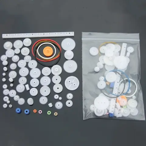 Heiße 60 Stück Boutique Kunststoff Ausrüstung Taschen DIY Spielzeug Modell Zubehör Spindel ein schicht ige Doppels chicht Gürtel Schnecke T-Stück Rack 0,5 Modul