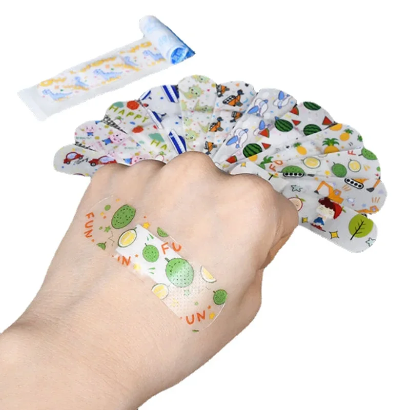 100Pcs/Set Cartoon Band Aid Kawaii Wound Dressing Patch Cute Plasters for Kids Adhesive Bandages Woundplast First Aid Plaster