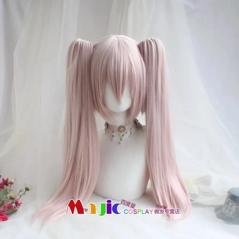 2025 aaa FGO Fate/Grand Order 코이안스카야 코스프레 연분홍색 포니테일 내열성 합성 헤어 가발 + 가발