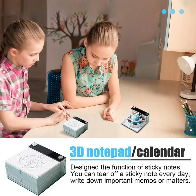 3D Calendar Pad Papers Card Craft DIY Post Notes Notepad 3D Paper Card Craft Note DIY Paper Notes Papers Card Craft Hand-Tear