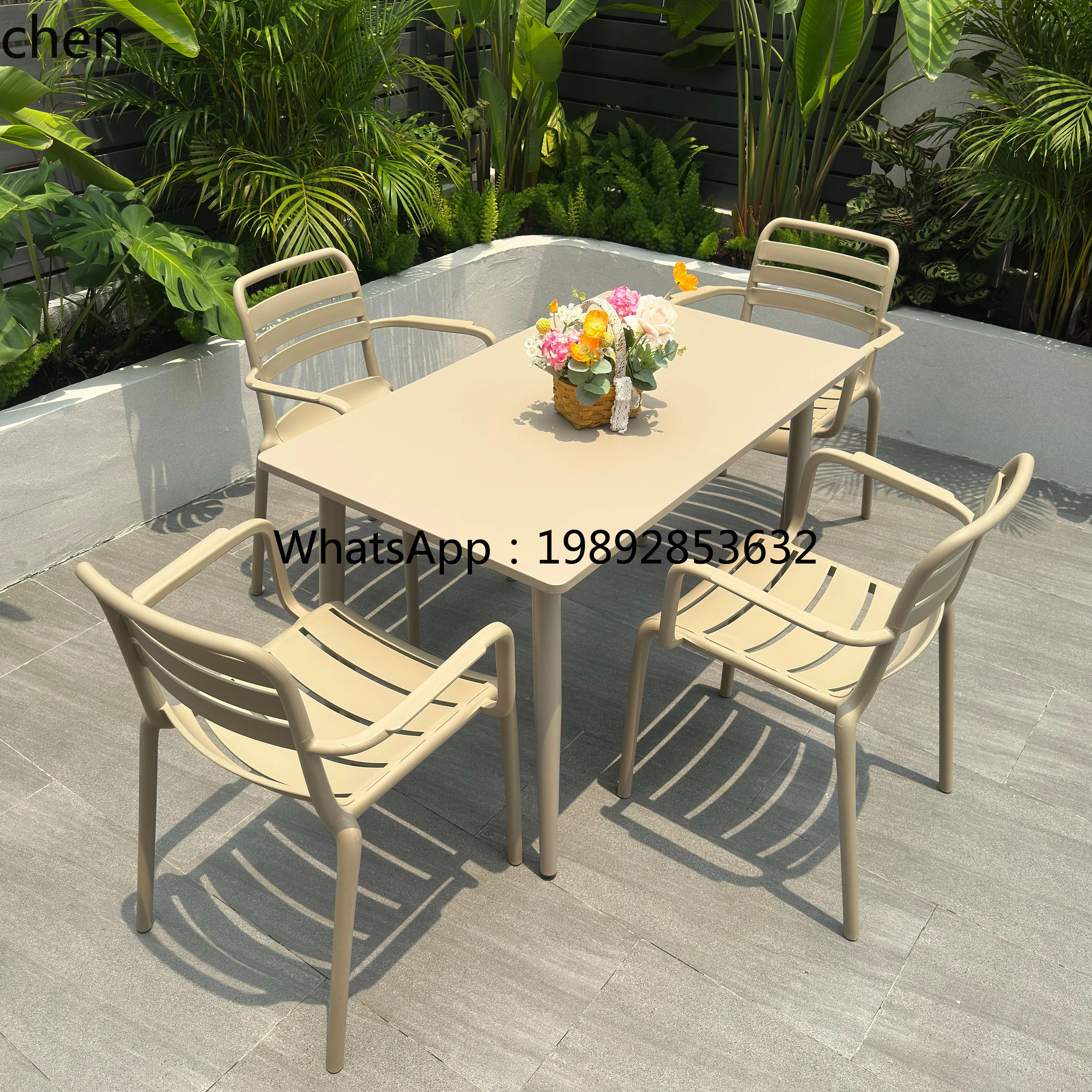 HXL table and chair combination outdoor Internet celebrity open-air swing area milk tea shop coffee leisure balcony