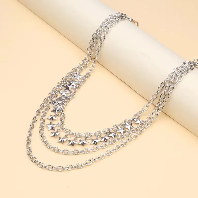 Trendy Metal Chain Multi-layer Star Trouser Chain, Hip-hop Retro Clothing Accessories Belt Chain Accessories