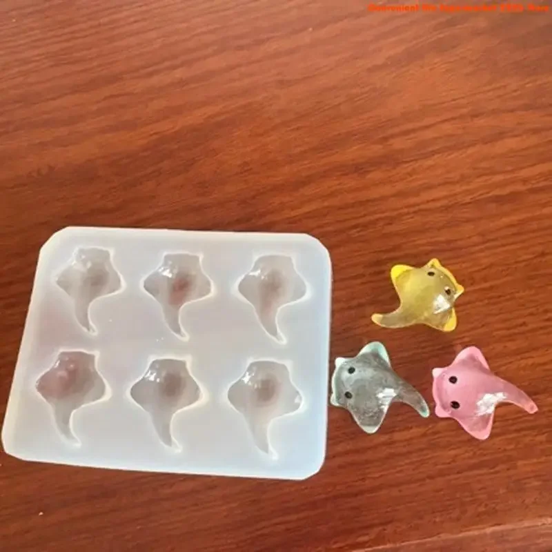 F92D Safe Silicone Devil Fish Shaped Ornament Mold Multi Purpose Tool For Resin Jewelry Soap Making And Home Crafts