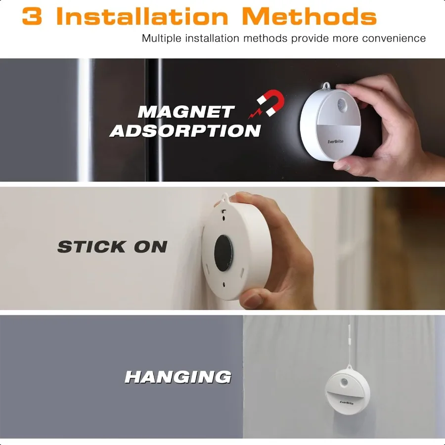 LED Motion Sensor Night Light Automated On Off Cool White Motion Activated LED Night Light for Kitchen Bathroom Stairs Bedroom