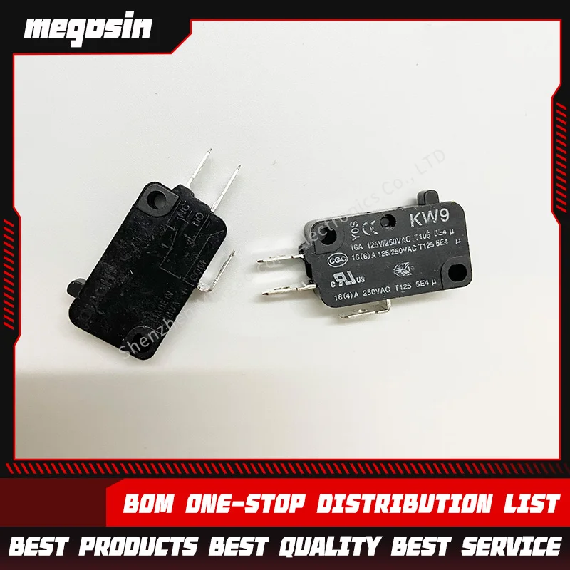 5PCS/LOT KW9-0 travel limit button UL micro-touch machine tool appliance switch 3-pin 16A 250V