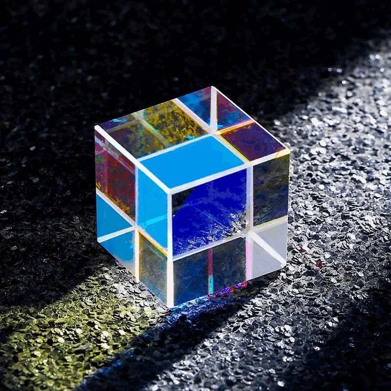 Glass Cube 15mm Dichroic Prism X-Cube Prisms for Photographic Beam Splitting Photography Accessories Decorate Gifts Cute Light