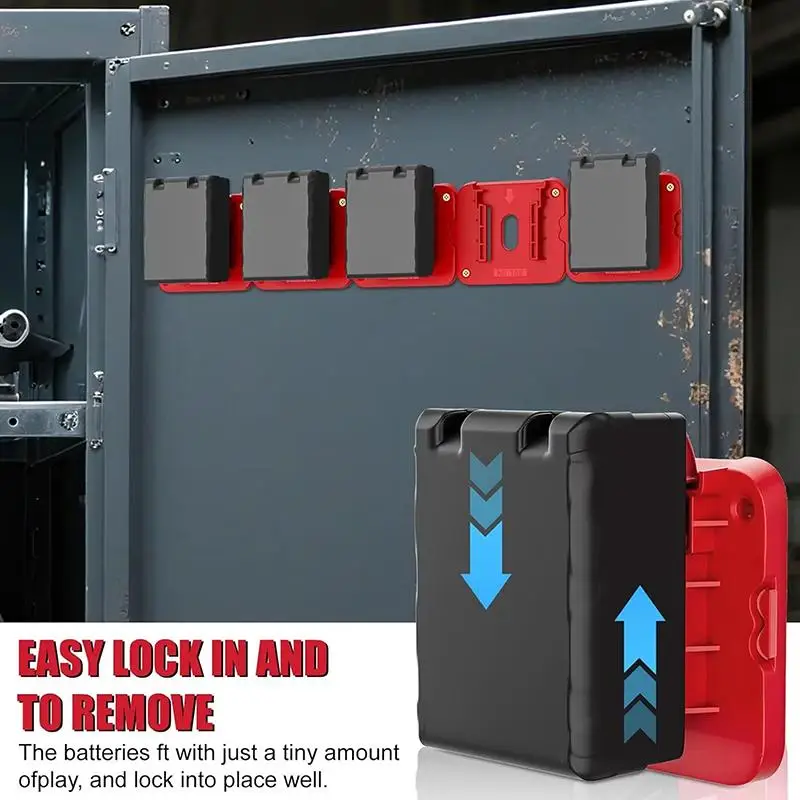 M18 18V Battery Wall Mount Holder Heavy Duty Storage Bracket 1/3/5PCS Fit for Van Toolbox Garage Workbench