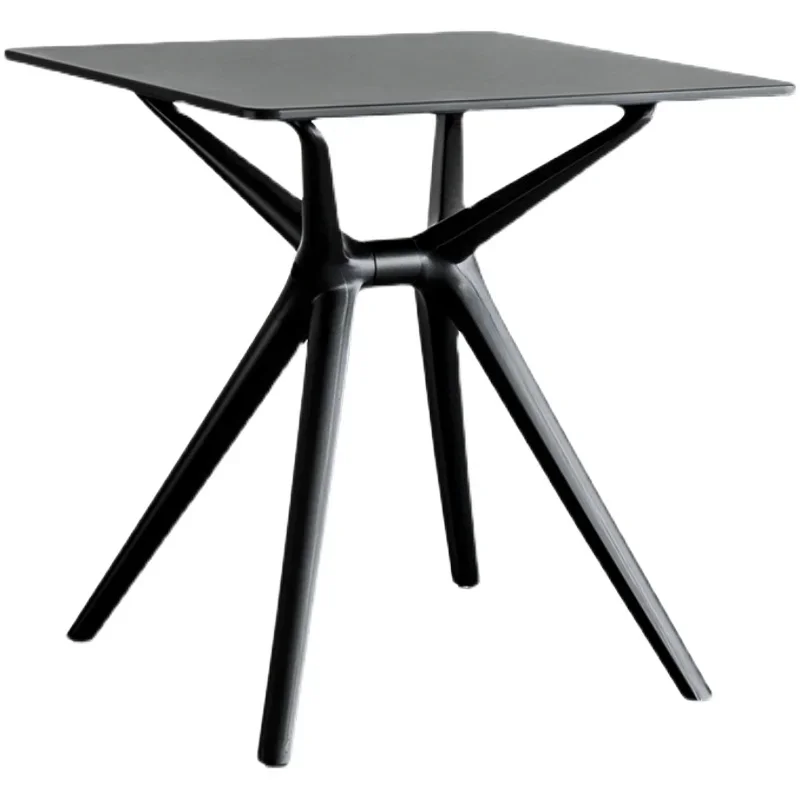 

Nordic dining table household plastic square table modern simple restaurant dining table Internet celebrity leisure negotiation