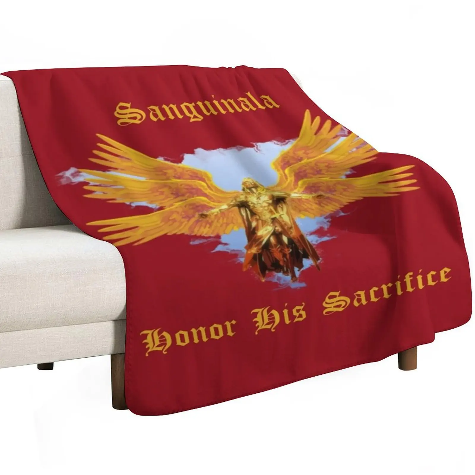 Sanguinala - Honor His Sacrifice Throw Blanket منقوشة بياضات سرير للسفر وبطانية أرائك مزخرفة #2