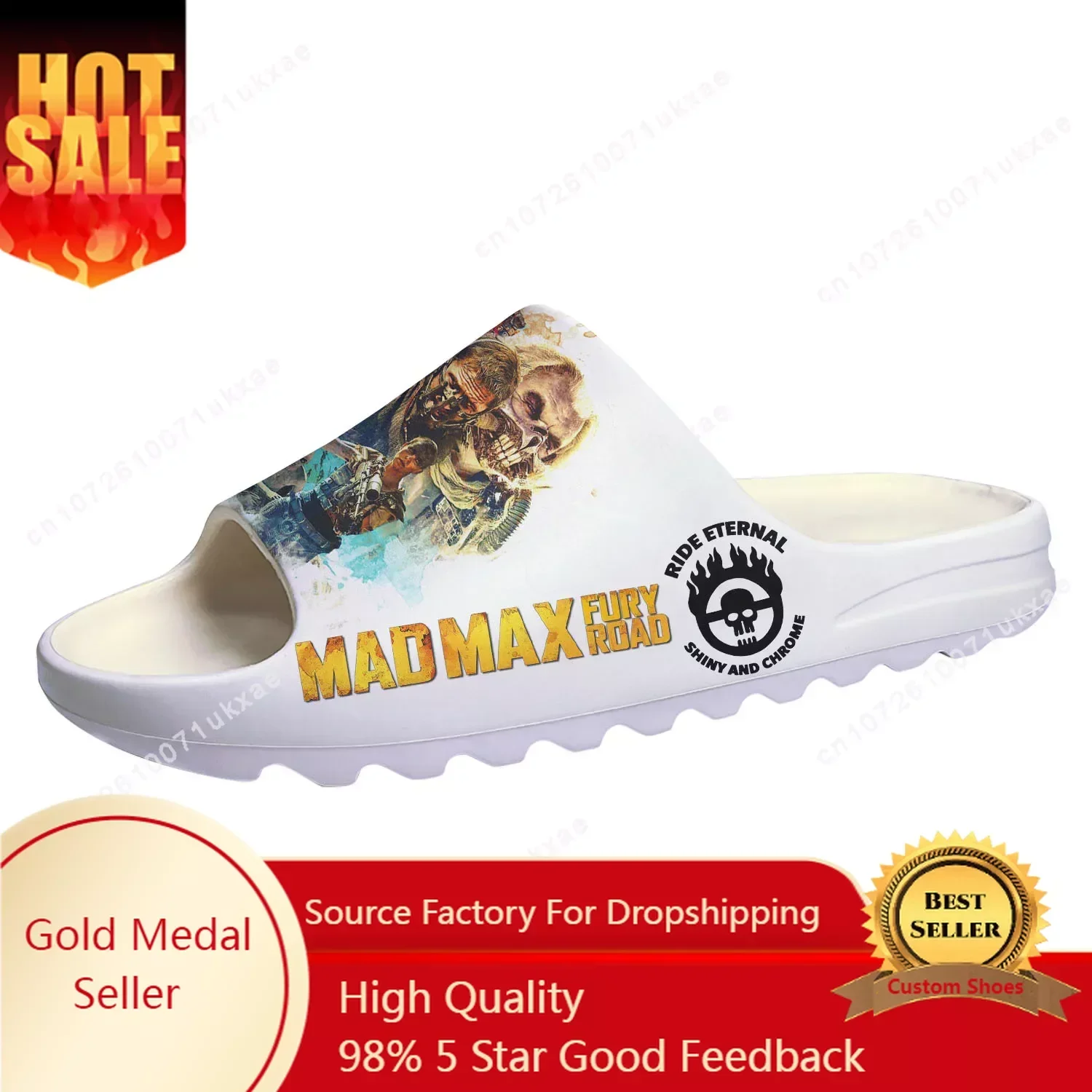 

Mad Max Fury Road Soft Sole Sllipers Home Clogs Tom Hardy Step On Water Shoes Mens Womens Teenager Step in Customized Sandals