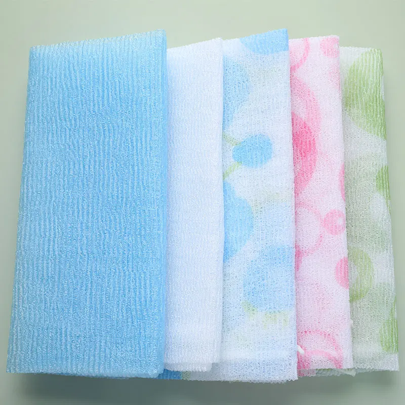 (Ce14)Nylon Wash Cloth Towel Beauty Body Skin Exfoliating Shower Bathroom Washing