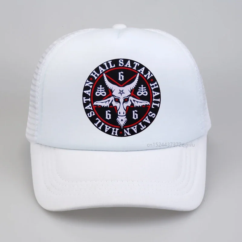 Hail Satan cap for men Pentagram rock goth unholy satanic punk baseball cap Satan Satan Baphomet Goat in Pentagram Unholy hat