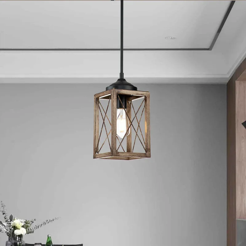

American Industrial Wind Living Room Lamp Retro Chandelier Classic Simple Bronze Restaurant Lamp Light Luxury Lamps Wood Lamp