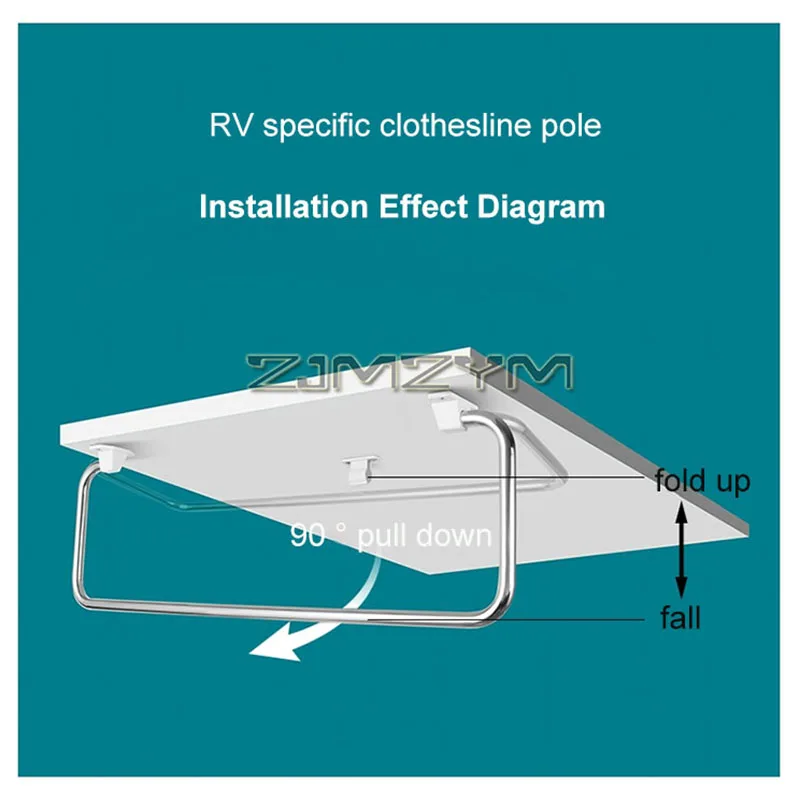 Asta per asciugare i vestiti per camper, binario sospeso in acciaio inossidabile per armadi, stendibiancheria salvaspazio