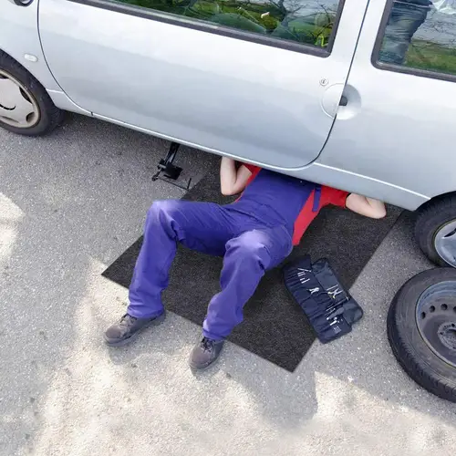Imagen 2 del producto Alfombrilla de mantenimiento de coche, protector a prueba de aceite, impermeable, herramientas de suelo de garaje, almohadilla de enredadera de reparación automotriz, reparación de automóviles