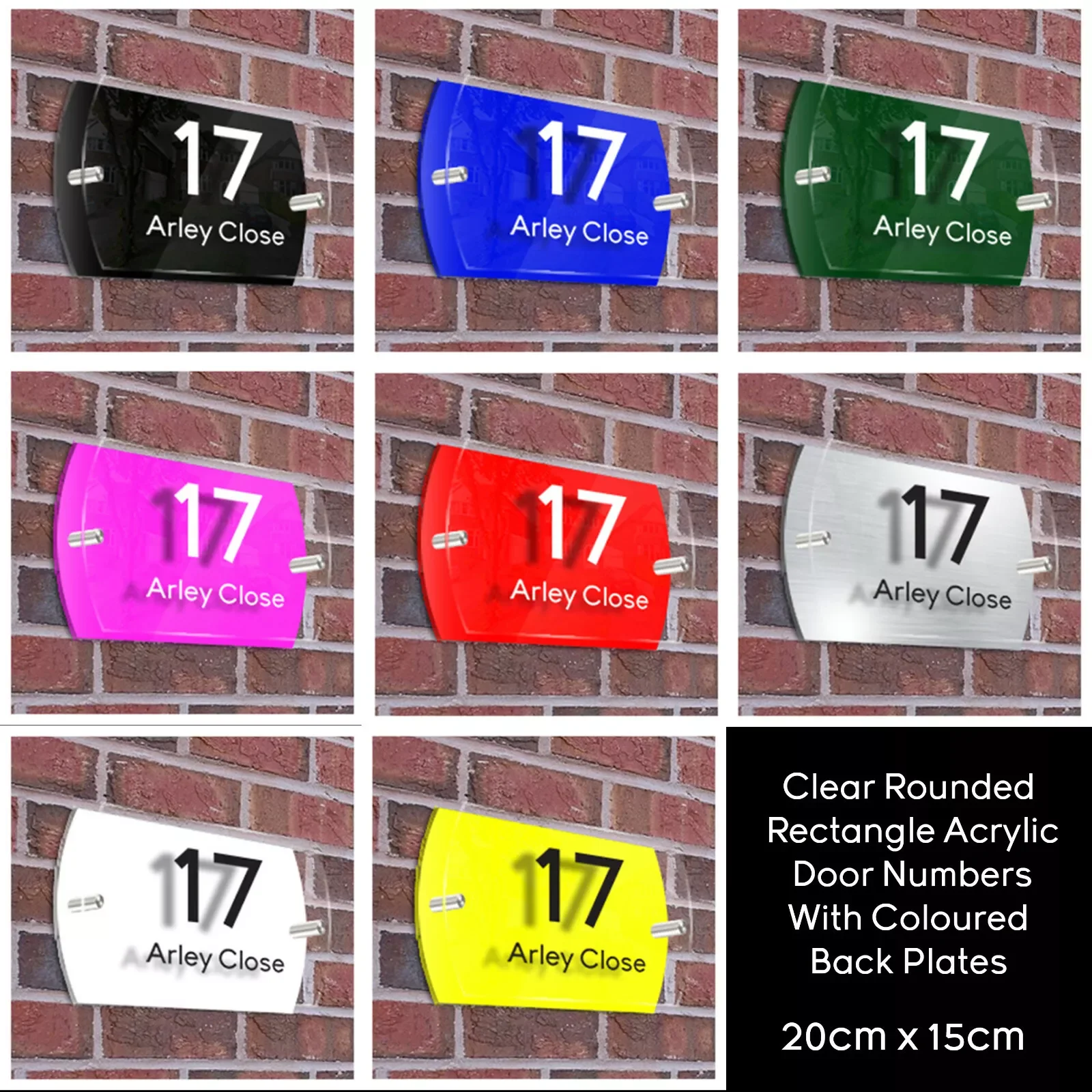 Personalised Double Layers House Door Number Signs, Customized Acrylic Panel Home Plaques