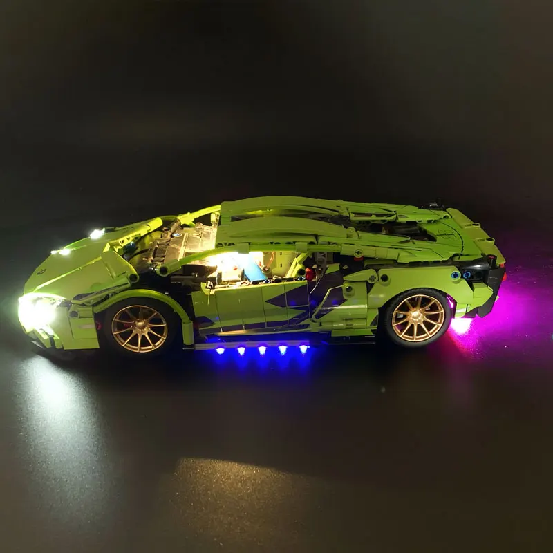 Conjunto de luz led rc para blocos de construção de carro de alta tecnologia 1:14 super velocidade veículo esportivo de corrida diy lâmpada tijolos brinquedos (não inclui carro)