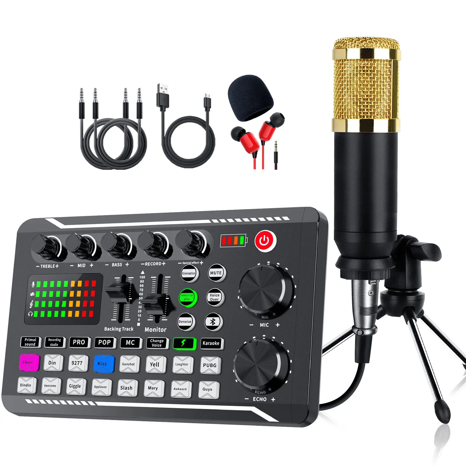 DJ 장비 및 사운드 카드를 포함한 마이크 믹싱 콘솔 스튜디오 키트, 케이블 및 전화 포함, 라이브 보이스 믹서 F998 사운드 카드 DJ 장비 및 사운드 카드를 포함한 마이크 믹싱 콘솔 스튜디오 키트, 케이블 및 전화 포함, 라이브 보이스 믹서 F998 사운드 카드