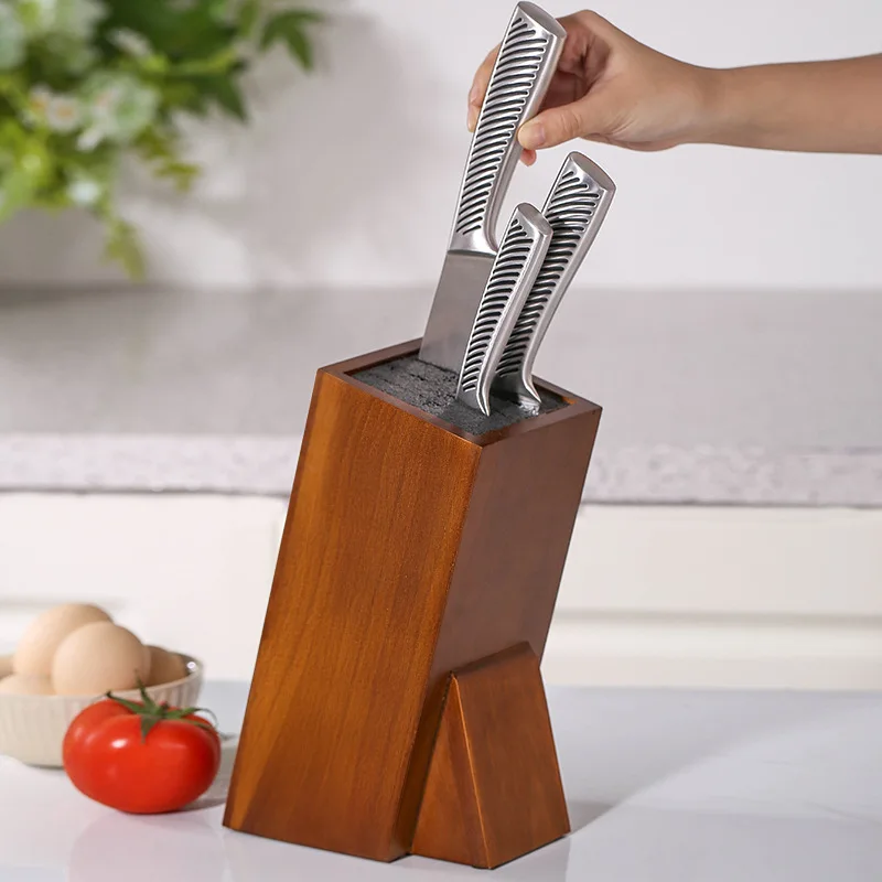 Cross-border spot solid wood free-insert knife holder kitchen multi-functional tool storage rack PP silk free-insert knifeholder